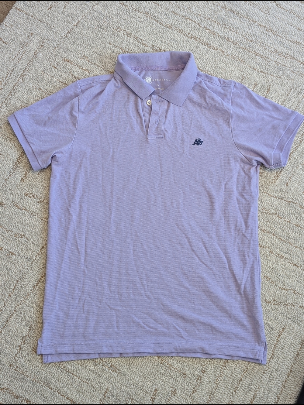 Aeropostale Light Lavender Polo Shirt with A87 Logo